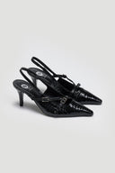 Γόβες μυτερές slingback λουστρίνι TFP