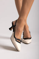 Γόβες μυτερές slingback με διχρωμία