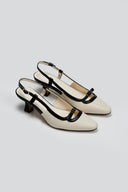 Γόβες μυτερές slingback με διχρωμία