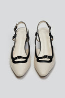 Γόβες μυτερές slingback με διχρωμία