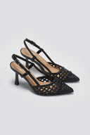 Γόβες μυτερές slingback με πλεκτό σχέδιο ERYNN