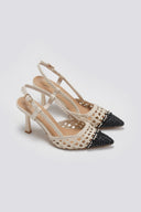 Γόβες μυτερές slingback με πλεκτό σχέδιο ERYNN
