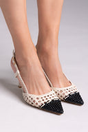 Γόβες μυτερές slingback με πλεκτό σχέδιο ERYNN
