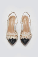 Γόβες μυτερές slingback με πλεκτό σχέδιο ERYNN