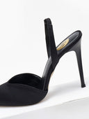 Γόβες σατέν μυτερές slingback TFP