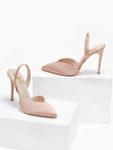 Γόβες σατέν μυτερές slingback TFP