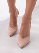 Γόβες σατέν μυτερές slingback TFP