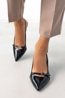 Γόβες slingback λουστρίνι με print TFP