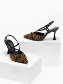 Γόβες slingback με συνθετικό ponyskin TFP