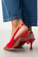 Γόβες Slingback μυτερές λουστρίνι ERYNN