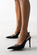 Γόβες slingback μυτερές  λουστρίνι TFP
