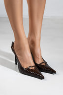 Γόβες slingback μυτερές  λουστρίνι TFP