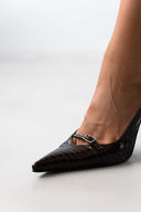 Γόβες slingback μυτερές  λουστρίνι TFP
