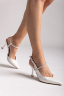 Γόβες slingback μυτερές με στρας TFP 