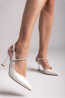 Γόβες slingback μυτερές με στρας TFP 
