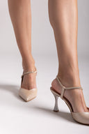 Γόβες slingback μυτερές με στρας TFP 
