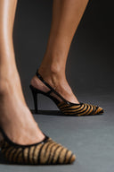 Γόβες Slingback μυτερές ponyskin TFP