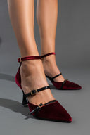 Γόβες velvet με μπαρέτα TFP