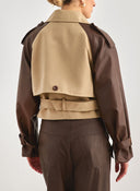 Jacket με δερματίνη στα μανίκια