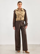 Jacket με δερματίνη στα μανίκια