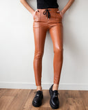 Κολάν δερματίνη με κάθετη ραφή - Κάμελ - thefashionproject.gr - The Fashion Project
