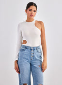 Κορμάκι με έναν ώμο Different - Shop 01 - 176 - Λευκό - thefashionproject.gr - DIFFERENT - SHOP