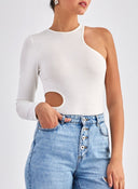 Κορμάκι με έναν ώμο Different - Shop 01 - 176 - Λευκό - thefashionproject.gr - DIFFERENT - SHOP