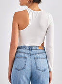 Κορμάκι με έναν ώμο Different - Shop 01 - 176 - Λευκό - thefashionproject.gr - DIFFERENT - SHOP