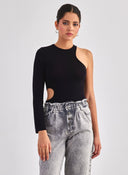 Κορμάκι με έναν ώμο Different - Shop 01 - 176 - Μαύρο - thefashionproject.gr - DIFFERENT - SHOP