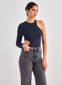Κορμάκι με έναν ώμο Different - Shop 01 - 176 - Μπλε σκούρο - thefashionproject.gr - DIFFERENT - SHOP
