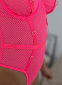 Κορμάκι see through με choker - Φούξια - thefashionproject.gr - The Fashion Project
