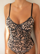 Κορμάκι see through με κέντημα - Μαύρο - thefashionproject.gr - The Fashion Project
