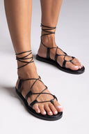 Σανδάλια lace up δερμάτινα Iris sandals - Μαύρο