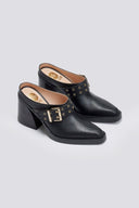 Leather Clogs with Buckle TFP - Μαύρο - thefashionproject.gr - TFP