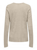 Λεπτό πλεκτό με v cut λαιμόκοψη ONLY 15339543 - Μπεζ - thefashionproject.gr - ONLY - 23367003003