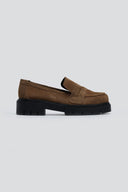 Loafers από δέρμα καστόρι Estil - Τάουπε - thefashionproject.gr - Estil
