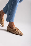 Loafers από ψάθα με πλεκτό σχέδιο Xti 143802