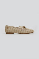 Loafers από ψάθα με πλεκτό σχέδιο Xti 143802 - Μπεζ - thefashionproject.gr - Xti Footwear