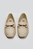 Loafers από ψάθα με πλεκτό σχέδιο Xti 143802 - Μπεζ - thefashionproject.gr - Xti Footwear