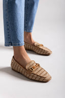 Loafers από ψάθα με πλεκτό σχέδιο Xti 143802 - Τάουπε - thefashionproject.gr - Xti Footwear