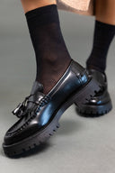 Loafers chunky με κρόσσια CORINA - Μαύρο - thefashionproject.gr - CORINA