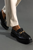 Loafers chunky με pattern κροκό CORINA