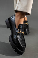 Loafers chunky με pattern κροκό CORINA