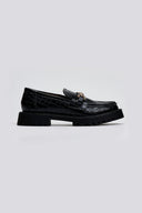 Loafers chunky με pattern κροκό CORINA - Μαύρο - thefashionproject.gr - CORINA