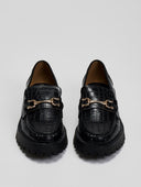 Loafers chunky με pattern κροκό CORINA - Μαύρο - thefashionproject.gr - CORINA