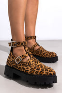 Loafers chunky suede με print TFP - Leopard - thefashionproject.gr - TFP