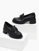 Loafers δερμάτινα chunky με αγκράφα Ragazza 0756 - Μαύρο - thefashionproject.gr - RAGAZZA