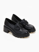Loafers δερμάτινα chunky με αγκράφα Ragazza 0756 - Μαύρο - thefashionproject.gr - RAGAZZA