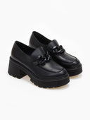 Loafers δερμάτινα chunky με αλυσίδα Ragazza 0596 - Μαύρο - thefashionproject.gr - RAGAZZA