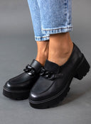 Loafers δερμάτινα chunky με αλυσίδα Ragazza 0596 - Μαύρο - thefashionproject.gr - RAGAZZA